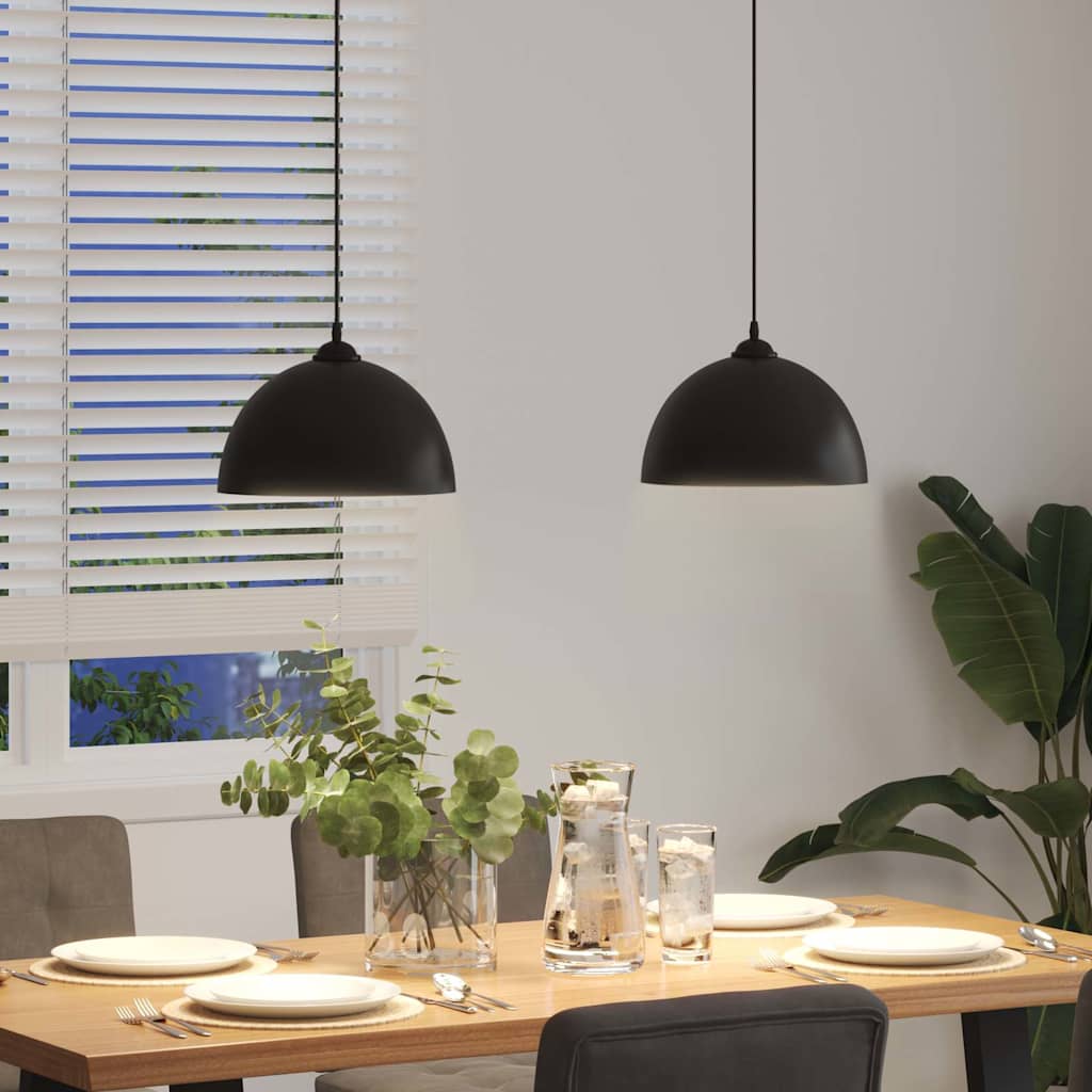 Lampes suspendues 2 pcs hauteur réglable E27  Ø 30 cm métal - Imagem 4