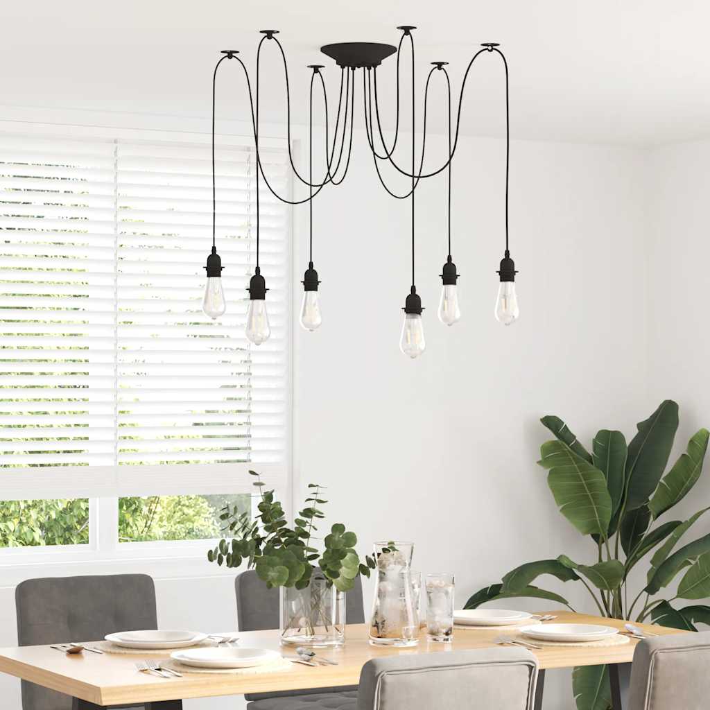 Lampe suspendue avec 6 porte-lampes E27  métal - Imagem 3