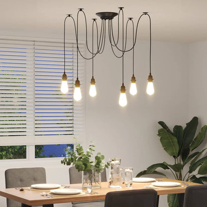 Lampe suspendue avec 6 porte-lampes E27  métal - Imagem 4