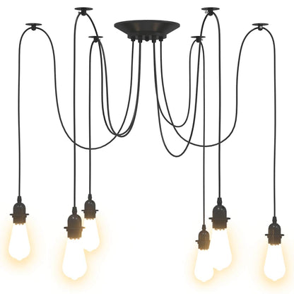 Lampe suspendue avec 6 porte-lampes E27  métal - Imagem 6