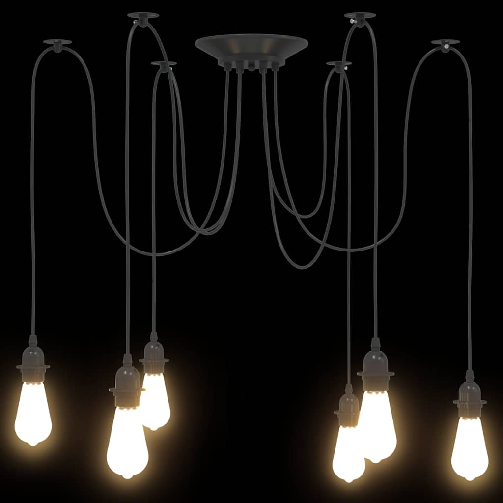 Lampe suspendue avec 6 porte-lampes E27  métal - Imagem 7