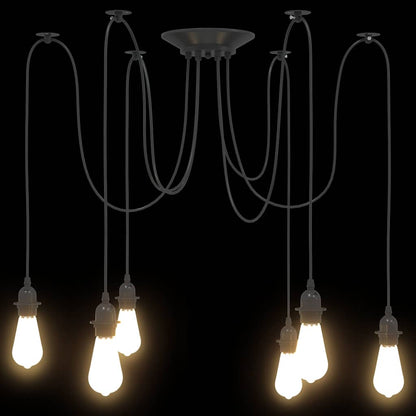 Lampe suspendue avec 6 porte-lampes E27  métal - Imagem 7