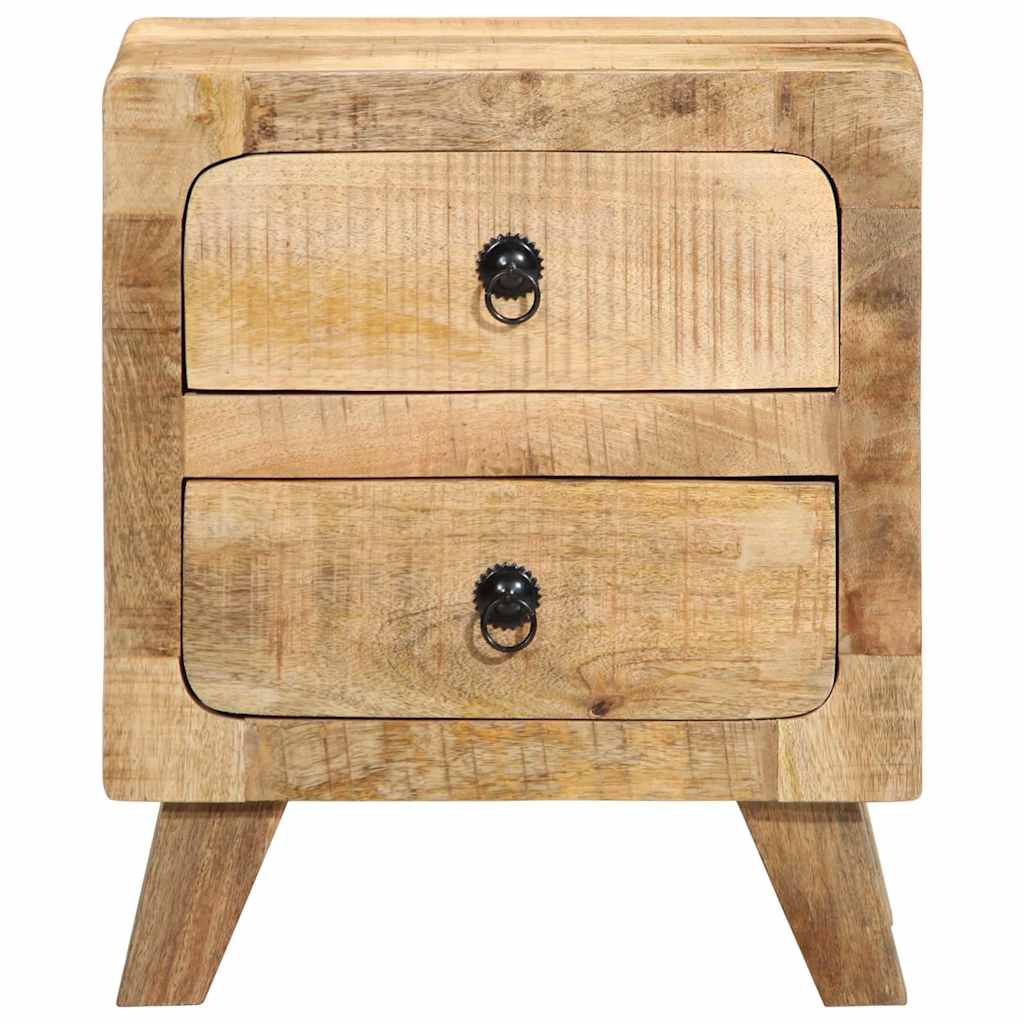 Table de chevet 2 pcs 40x32x46 cm bois massif de manguier brut - Imagem 2