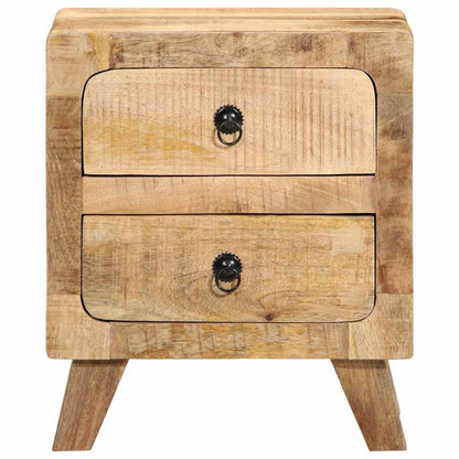 Table de chevet 2 pcs 40x32x46 cm bois massif de manguier brut - Imagem 2