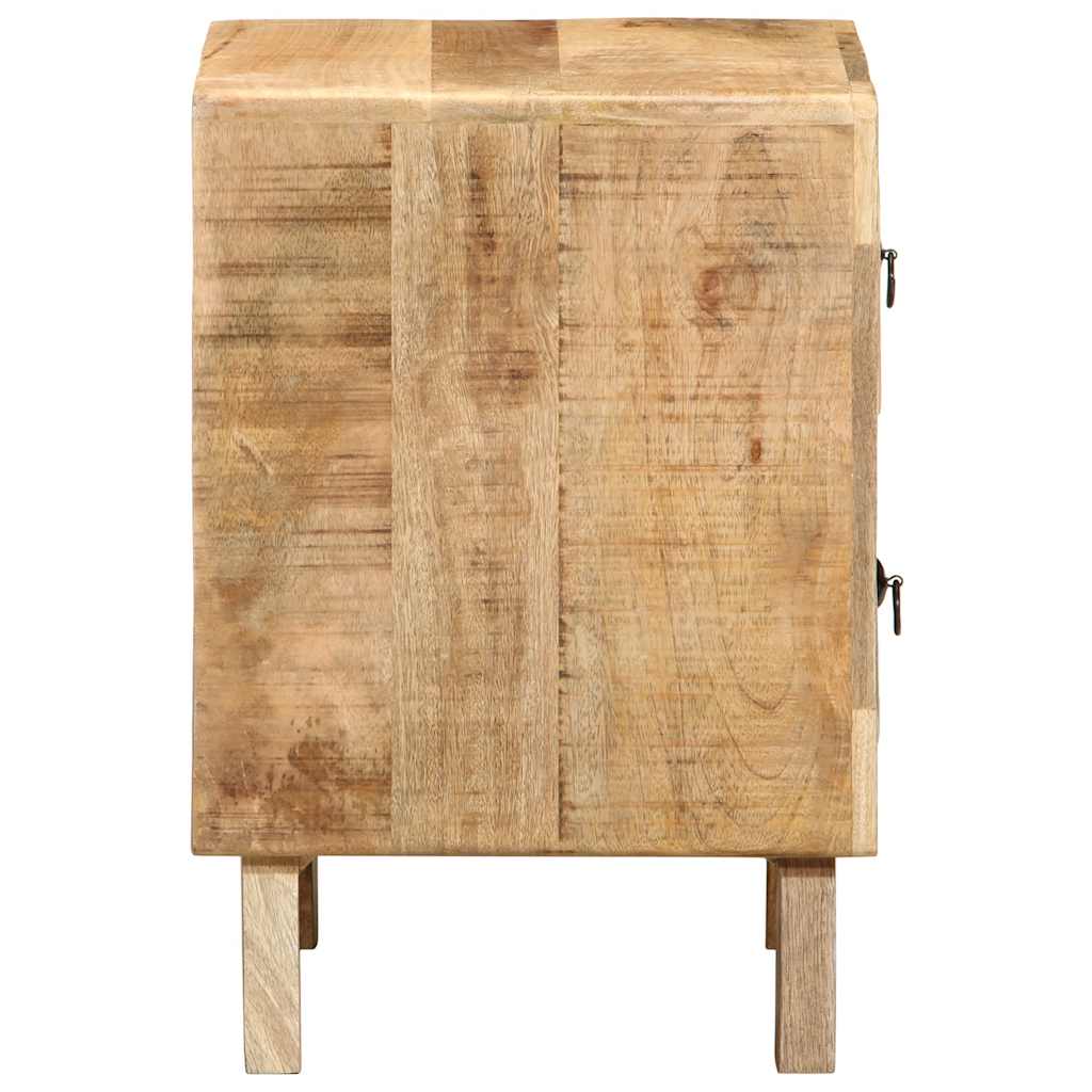 Table de chevet 2 pcs 40x32x46 cm bois massif de manguier brut - Imagem 3