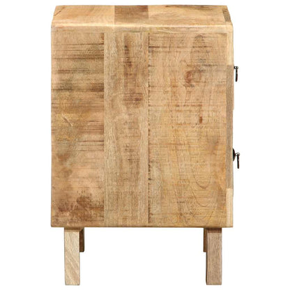 Table de chevet 2 pcs 40x32x46 cm bois massif de manguier brut - Imagem 3