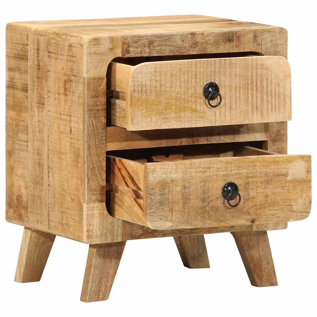 Table de chevet 2 pcs 40x32x46 cm bois massif de manguier brut - Imagem 5