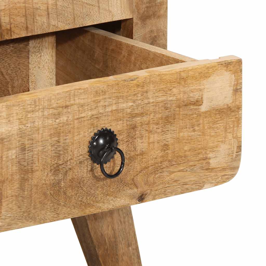 Table de chevet 2 pcs 40x32x46 cm bois massif de manguier brut - Imagem 7