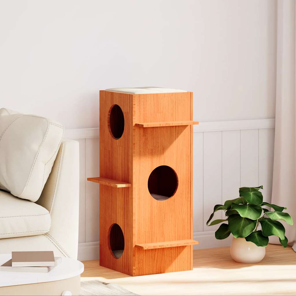 Maison pour chat  43x43x90 cm bois de pin massif - Imagem 9
