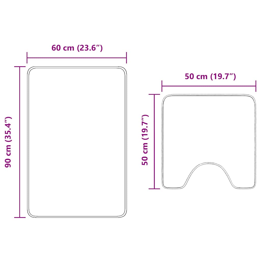 Ensemble de tapis de bain antidérapants 2 pcs - Sensuri Maison