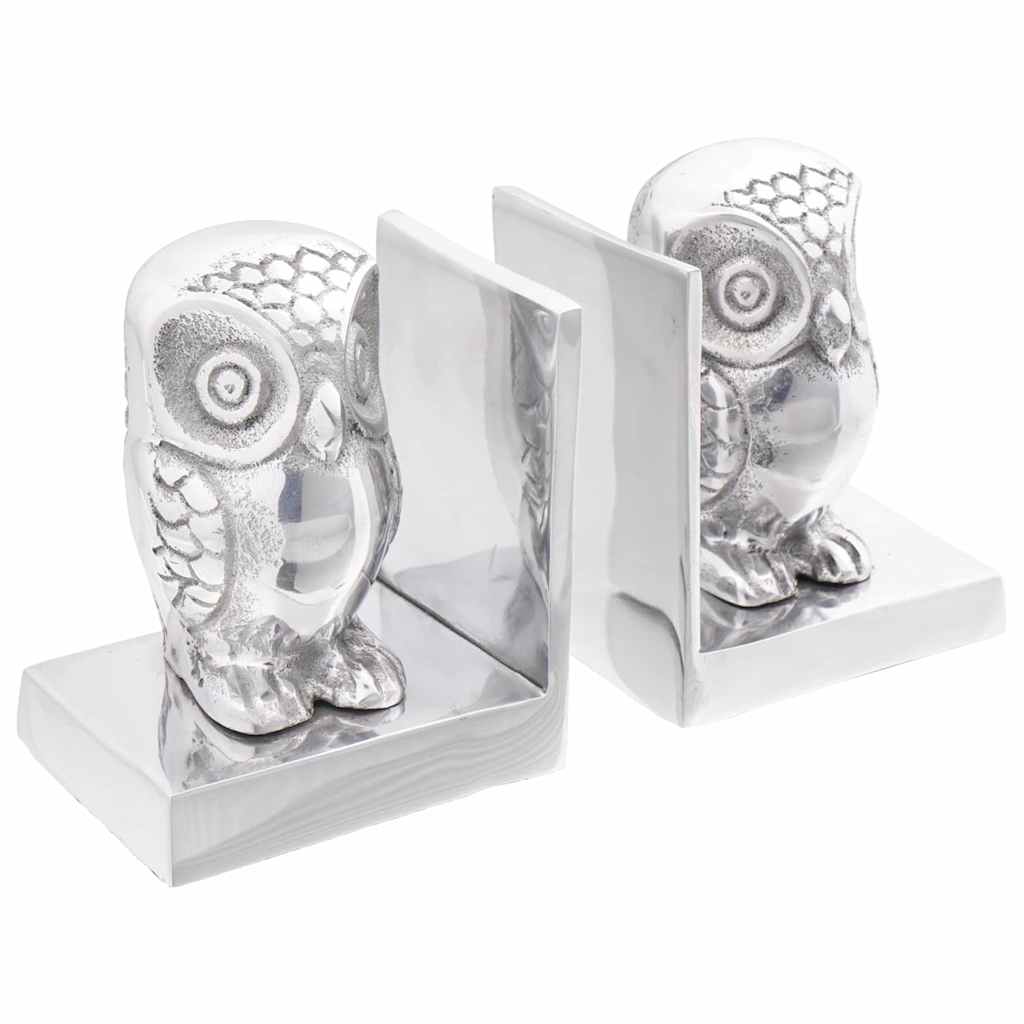 Serre-livres 2 pcs Argenté  Aluminium - Imagem 1