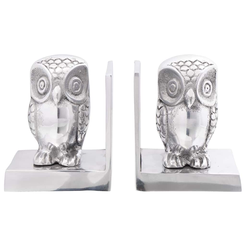 Serre-livres 2 pcs Argenté  Aluminium - Imagem 4