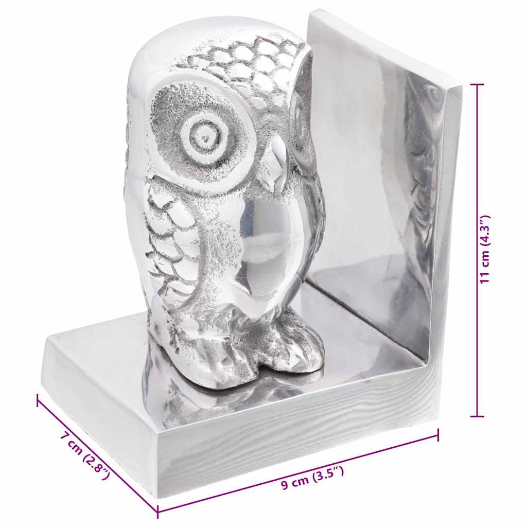 Serre-livres 2 pcs Argenté  Aluminium - Imagem 8