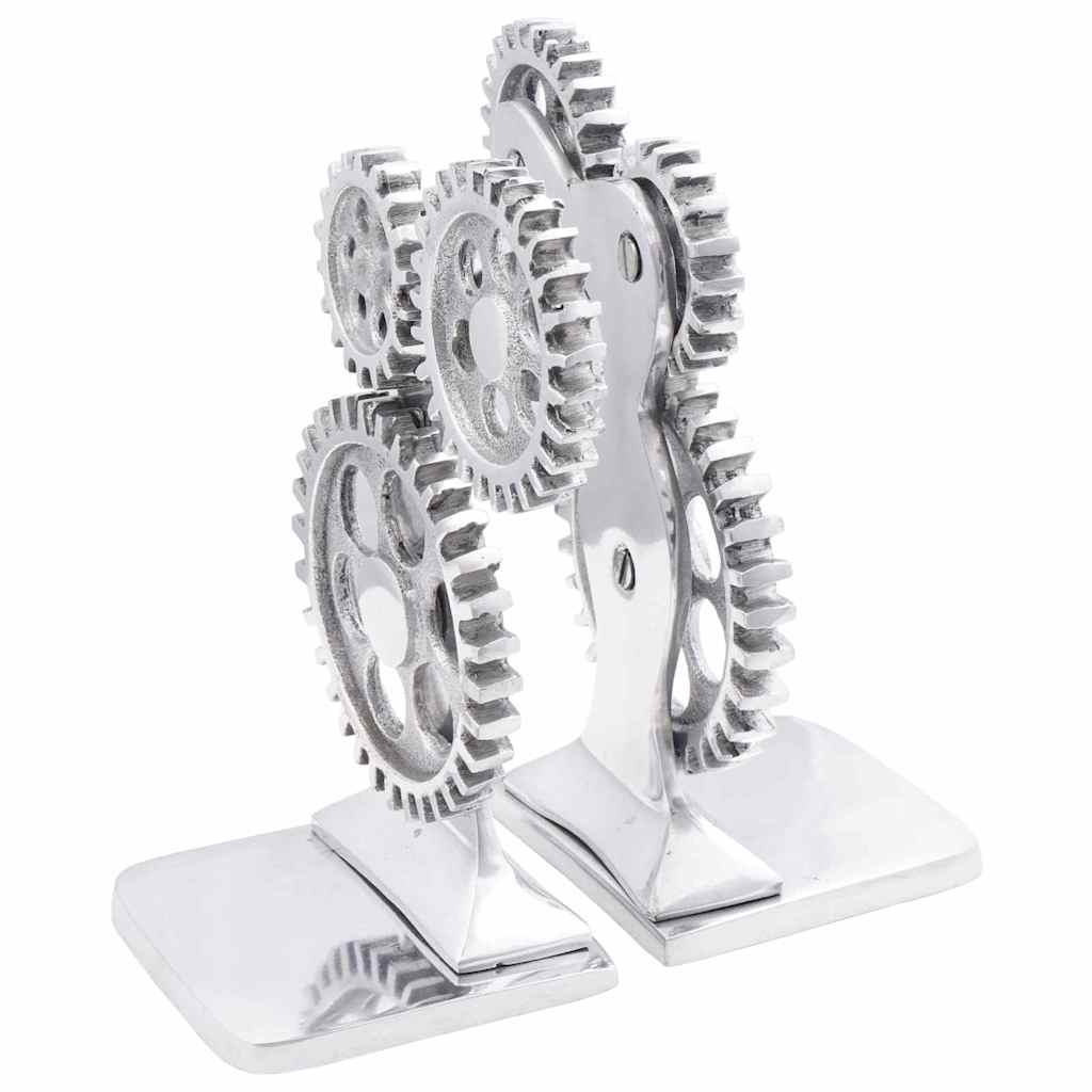 Serre-livres 2 pcs - Argenté Aluminium - Sensuri Maison