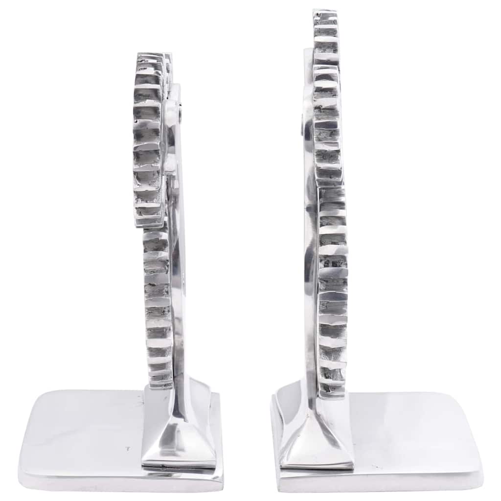 Serre-livres 2 pcs - Argenté Aluminium - Sensuri Maison