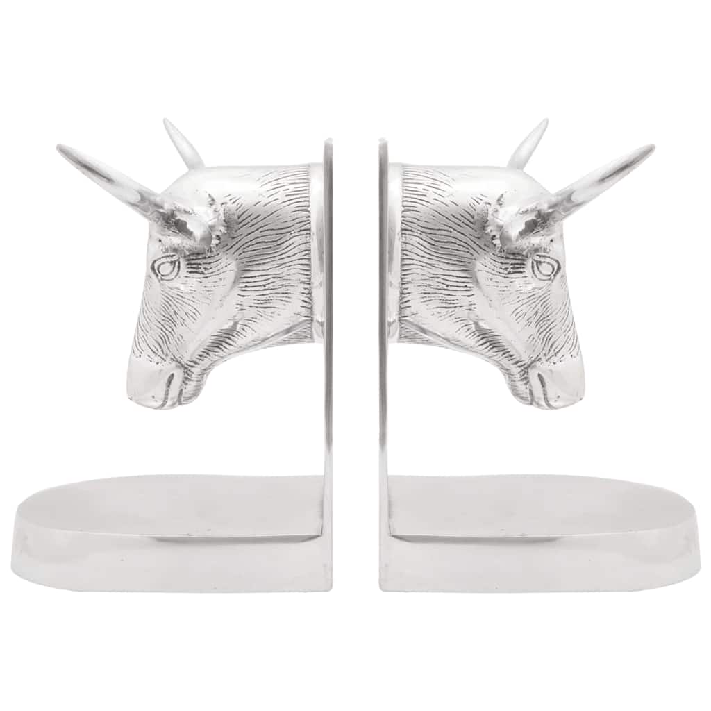 Serre-livres 2 pcs - Argenté Aluminium - Sensuri Maison