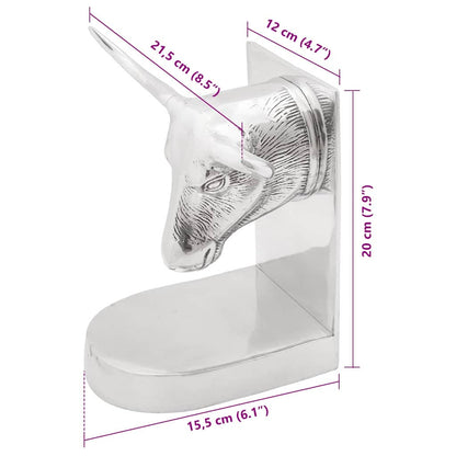 Serre-livres 2 pcs - Argenté Aluminium - Sensuri Maison