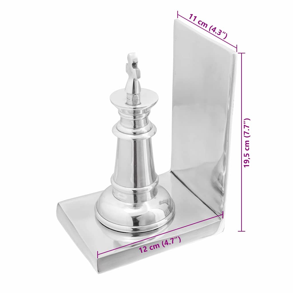 Serre-livres 2 pcs Argenté  Aluminium - Imagem 19