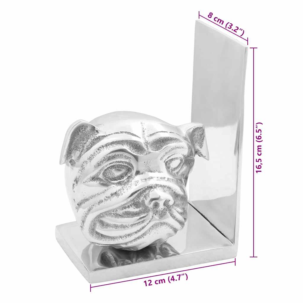 Serre-livres 2 pcs - Argenté Aluminium - Sensuri Maison