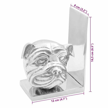 Serre-livres 2 pcs - Argenté Aluminium - Sensuri Maison