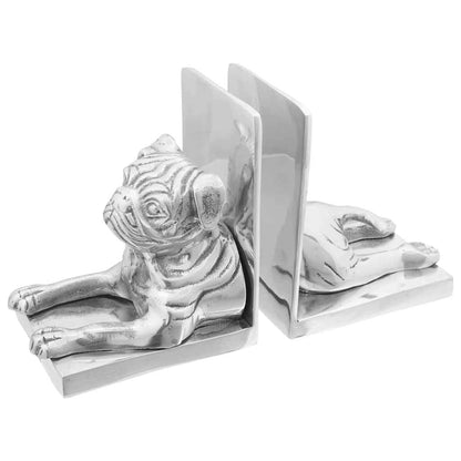 Serre-livres 2 pcs - Argenté Aluminium - Sensuri Maison