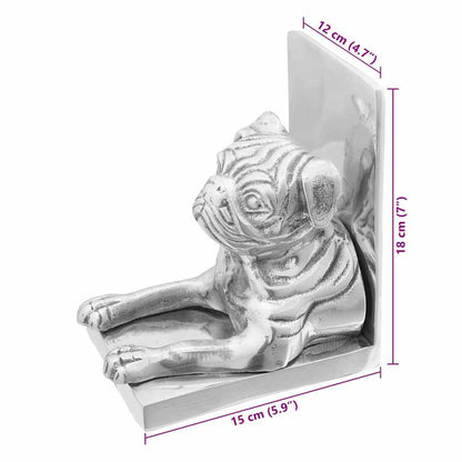 Serre-livres 2 pcs - Argenté Aluminium - Sensuri Maison