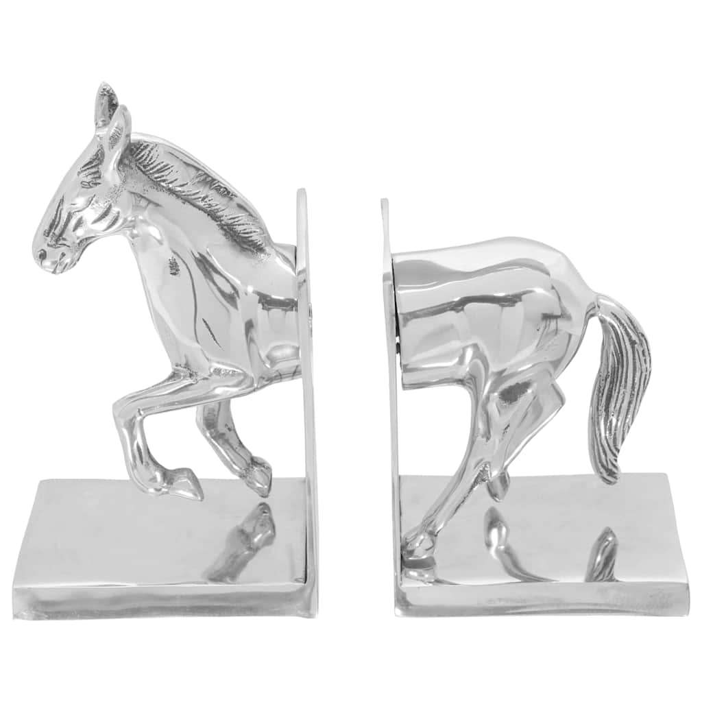 Serre-livres 2 pcs - Argenté Aluminium - Sensuri Maison