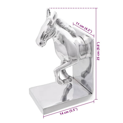 Serre-livres 2 pcs - Argenté Aluminium - Sensuri Maison