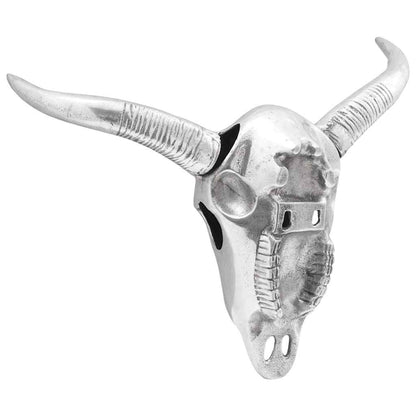 Crâne de taureau Argenté  Aluminium - Imagem 2