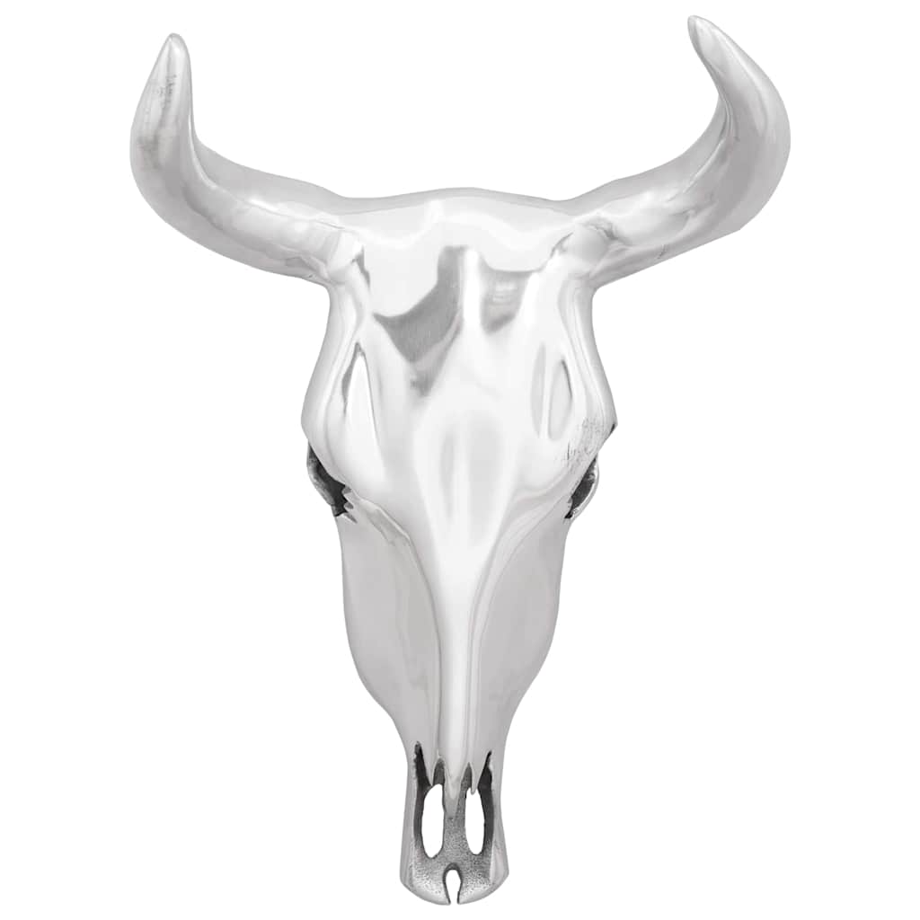 Crâne de taureau Argenté  Aluminium - Imagem 3