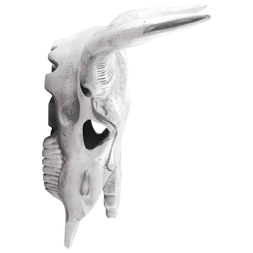 Crâne de taureau Argenté  Aluminium - Imagem 4