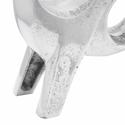 Sculpture Taureau Aluminium Argenté | Déco - Sensuri Maison