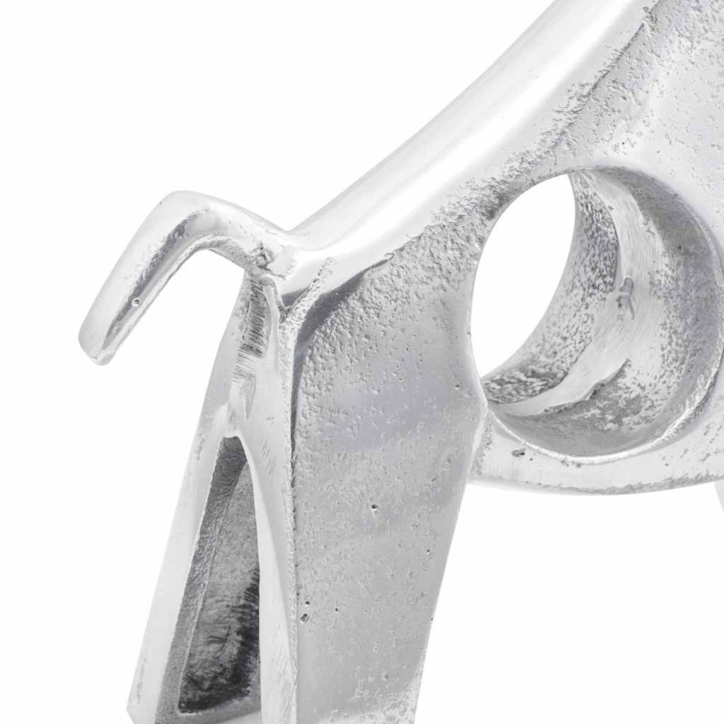 Sculpture Taureau Aluminium Argenté | Déco - Sensuri Maison