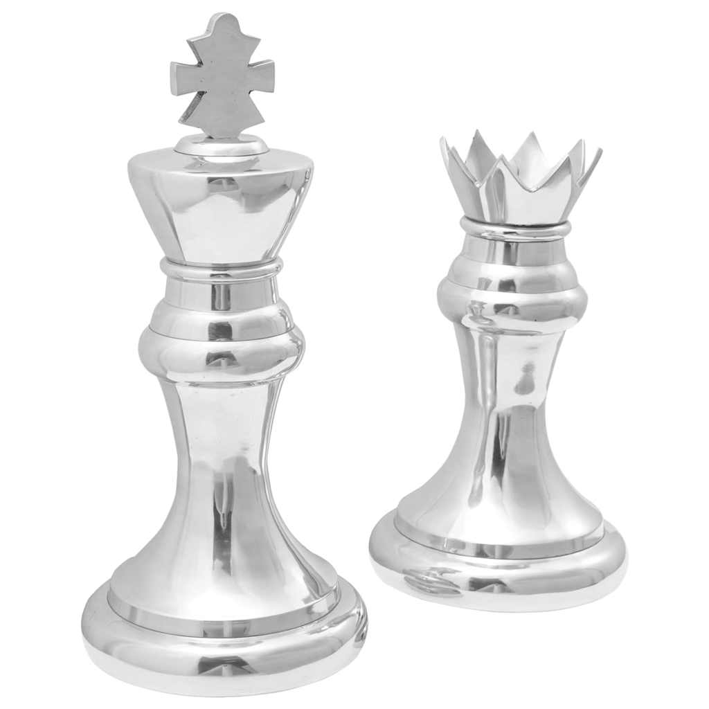 Sculptures 2 pcs Argenté  Aluminium - Imagem 3