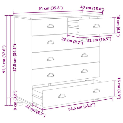 Commode ASKIM   Bois de pin massif - Imagem 13