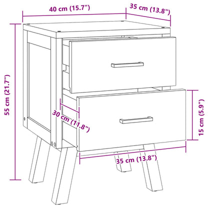 Table de chevet Naturel  Bois de teck massif - Imagem 10
