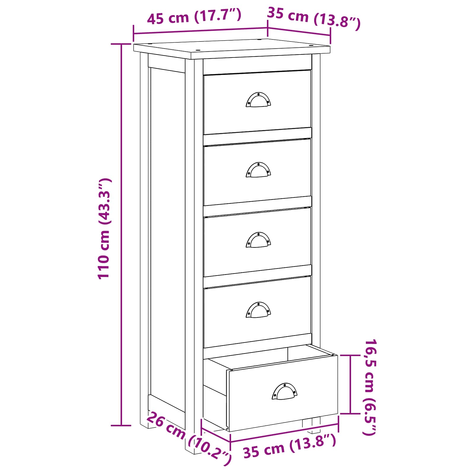 Commode avec tiroir   Bois de teck massif - Imagem 10