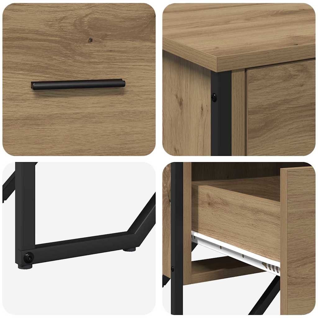 Commode avec tiroir 2 pcs Chêne artisanal - Imagem 9