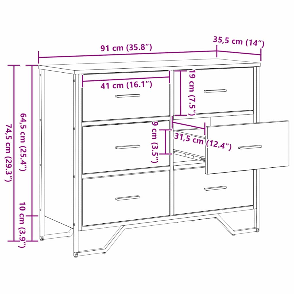 Commode avec tiroir 2 pcs Chêne artisanal - Imagem 11