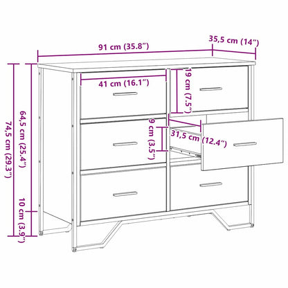 Commode avec tiroir 2 pcs Chêne artisanal - Imagem 11