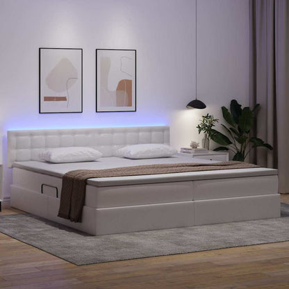 Lit avec rangement et LED avec matelas Gris clair - Imagem 5
