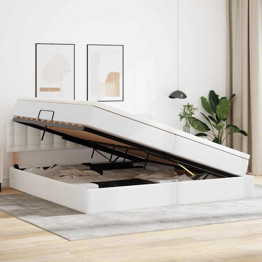 Lit avec rangement et LED avec matelas Gris clair - Imagem 4