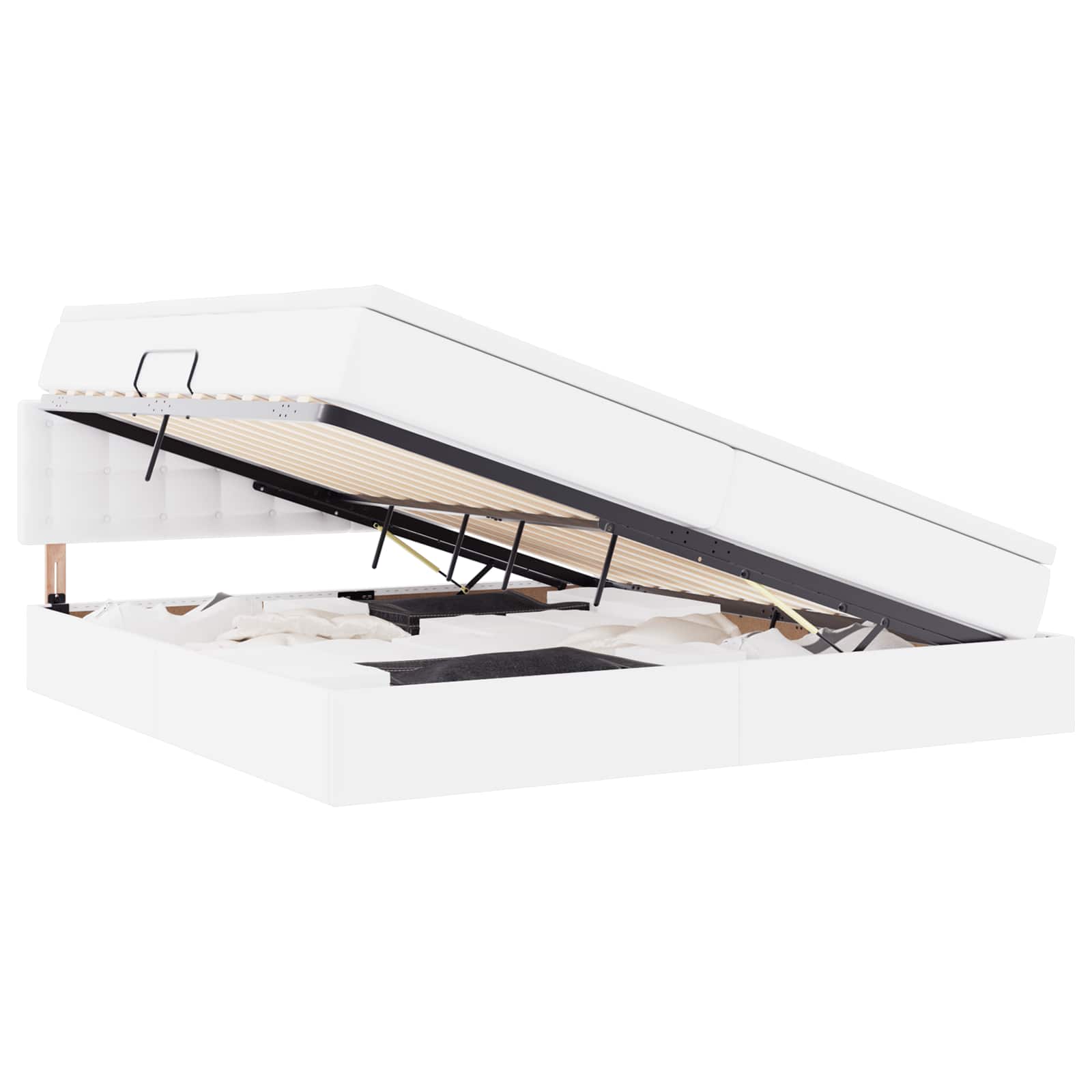 Lit avec rangement et LED avec matelas Gris clair - Imagem 2