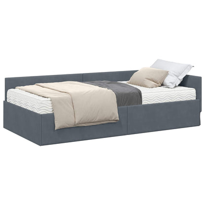 Cadre de lit d'angle avec matelas Autre 2 pcs  Velours - Imagem 2