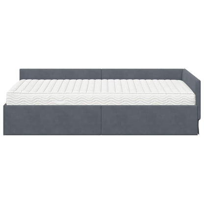 Cadre de lit d'angle avec matelas Autre 2 pcs  Velours - Imagem 5