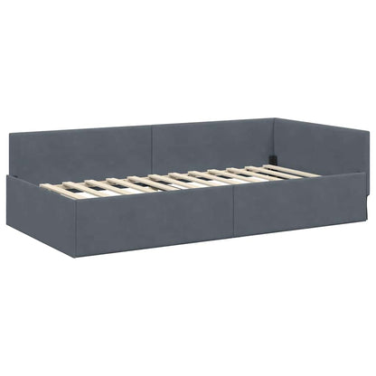 Cadre de lit d'angle avec matelas Autre 2 pcs  Velours - Imagem 6