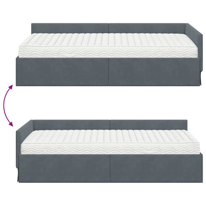 Cadre de lit d'angle avec matelas Autre 2 pcs  Velours - Imagem 12