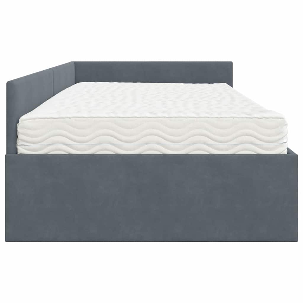 Cadre de lit d'angle avec matelas Autre 2 pcs  Velours - Imagem 8