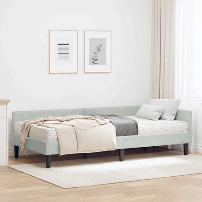 Cadre de lit d'angle avec matelas 2 pcs  Velours - Imagem 1