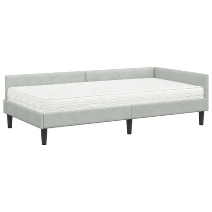 Cadre de lit d'angle avec matelas 2 pcs  Velours - Imagem 4